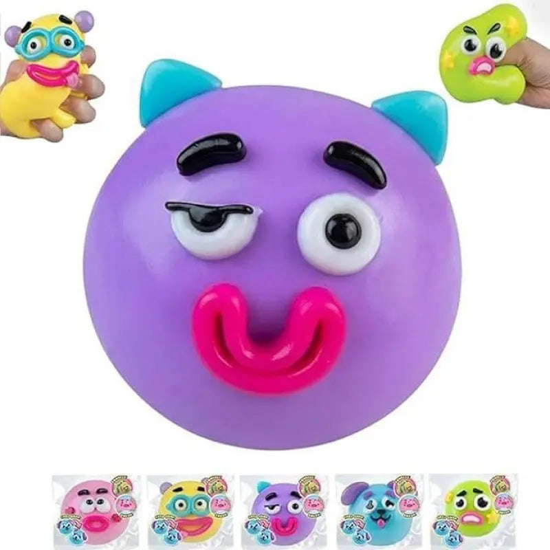 Dog Face Swap Squishy: Soft, Moldable, Slow-Rise Sensory Fidget Toy for Anxiety Relief and Tactile Play with Interchangeable Faces