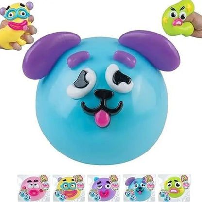 Dog Face Swap Squishy: Soft, Moldable, Slow-Rise Sensory Fidget Toy for Anxiety Relief and Tactile Play with Interchangeable Faces