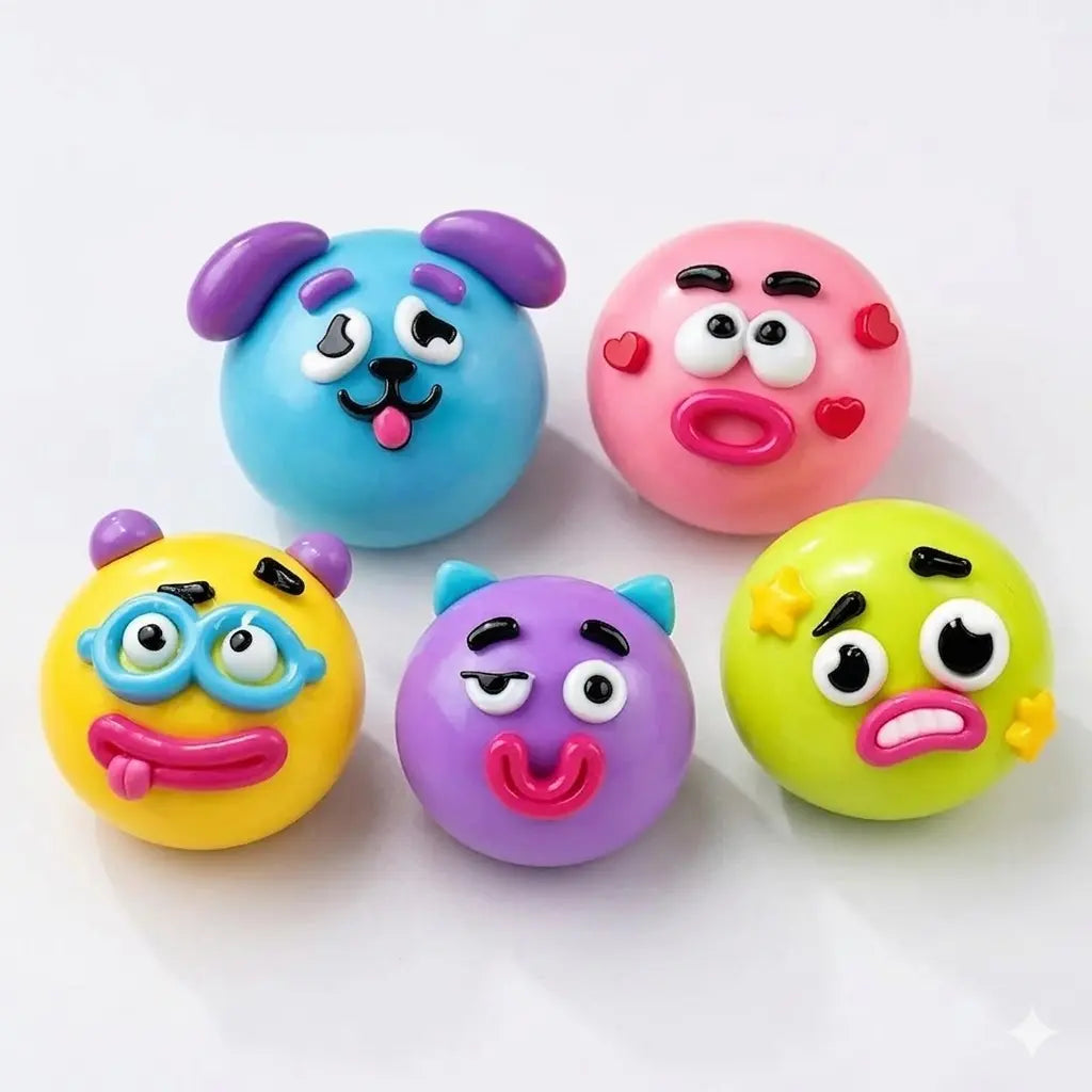 Dog Face Swap Squishy: Soft, Moldable, Slow-Rise Sensory Fidget Toy for Anxiety Relief and Tactile Play with Interchangeable Faces